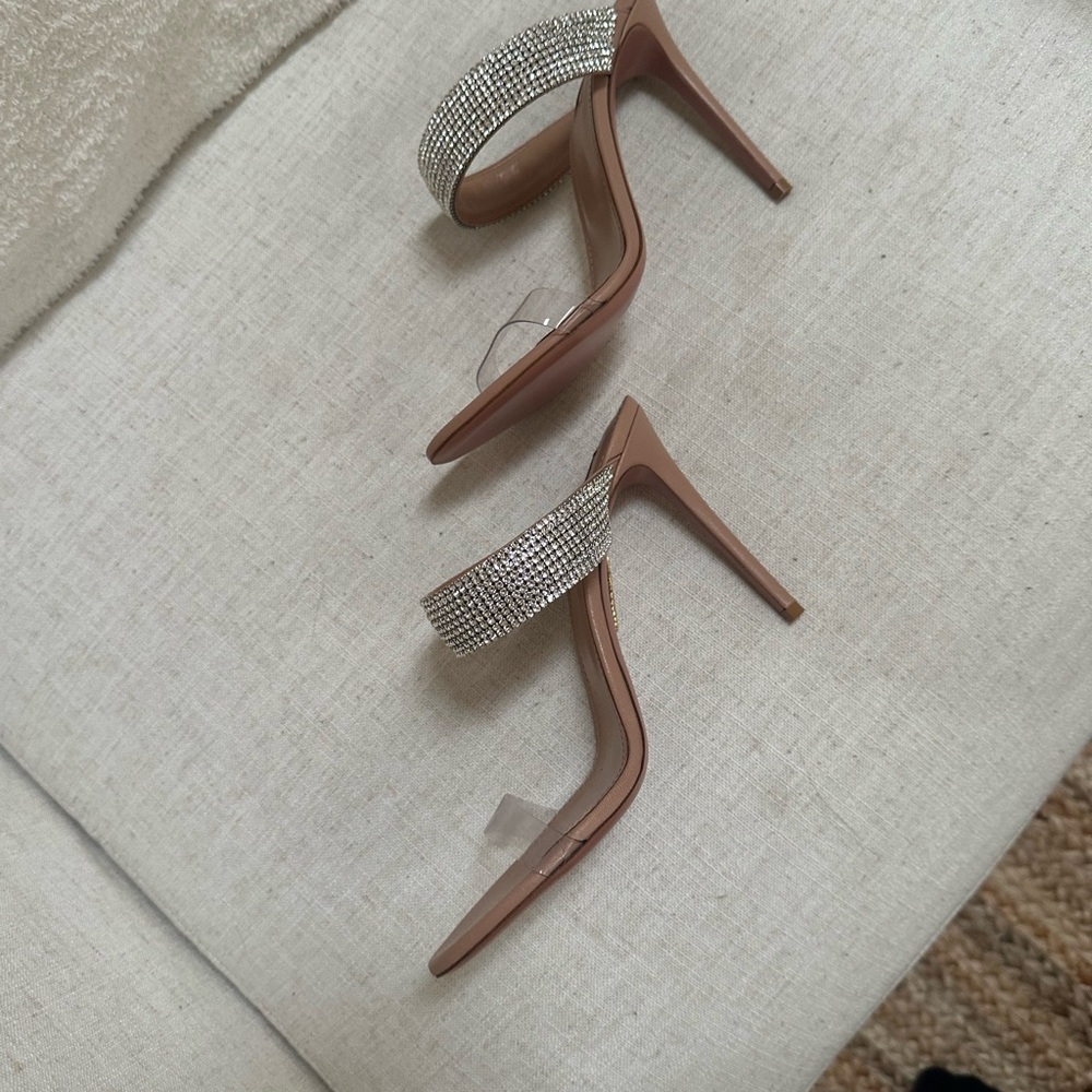 NEW Aquazzura Nude PVC & Crystal High Heel Sandals 39.5 (8.5-9.5), $1190 Retail - Picture 11 of 14